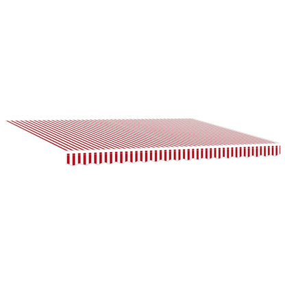 Toldo Retrátil com Vermelho e branco 450 × 350 cm tecido