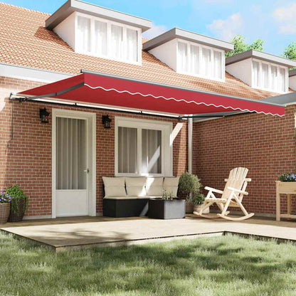 Toldo Retrátil Vermelho Manual Vermelho 450 × 350 cm tecido
