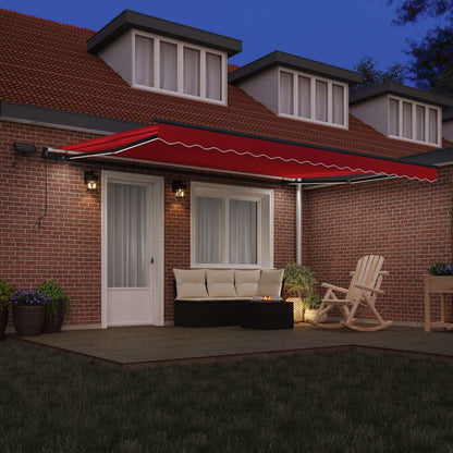 Toldo Retrátil Manual Vermelho 450 ×350 cm tecido