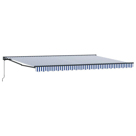 Toldo Retrátil Manual Azul e Branco 500x300 cm tecido