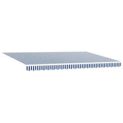 Toldo Retrátil Manual Azul e Branco 500x300 cm tecido