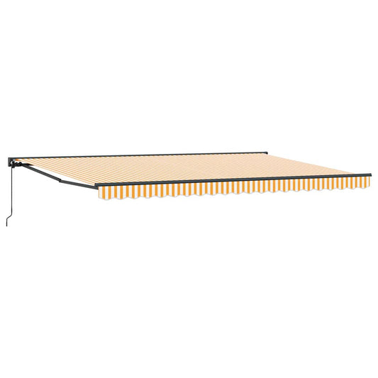 Toldo Retrátil Manual Laranja e Branco 500x300 cm tecido