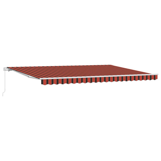 Toldo Retrátil Laranja e Marrom 500 × 300 cm Tecido e Metal