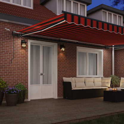 Toldo Retrátil com laranja e castanho 500 × 300 cm tecido