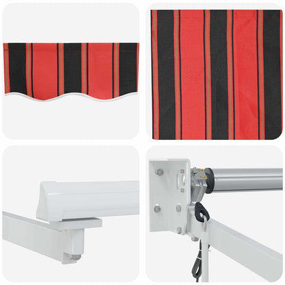 Toldo Retrátil Laranja e Marrom 500 × 300 cm Tecido e Metal