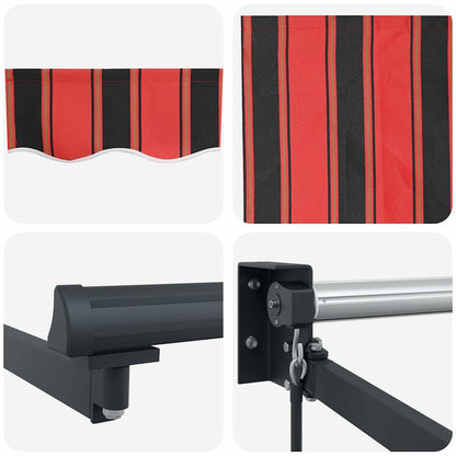 Toldo Retrátil Laranja e Marrom 500 × 300 cm Tecido e Metal