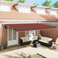 Toldo Retrátil Laranja e Marrom 500 × 300 cm Tecido e Metal