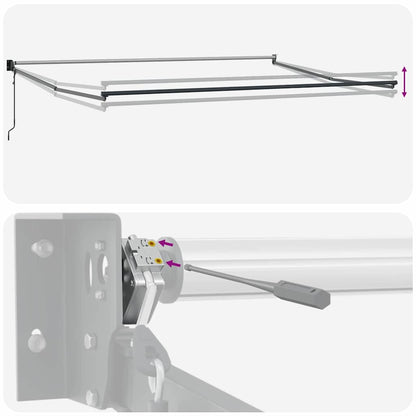 Toldo Retrátil Laranja e Marrom 500 × 300 cm Tecido e Metal
