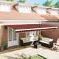 Toldo Retrátil Laranja e Marrom 500 ×300 cm Tecido e Metal