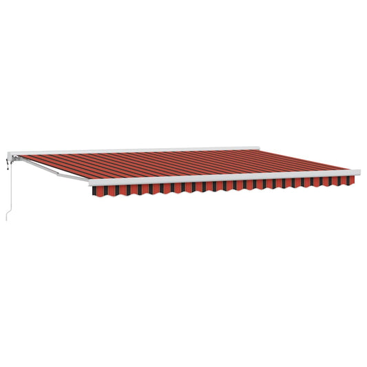 Toldo Retrátil laranja e castanho 500 × 300 cm Tecido, Metal