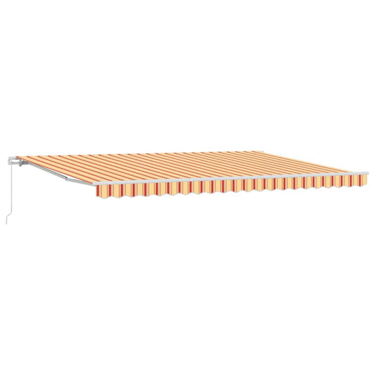 Toldo Retrátil Amarelo e Laranja 500 × 300 cm Tecido e Metal
