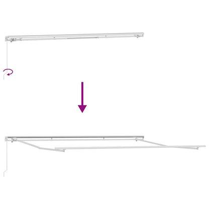 Toldo Retrátil Amarelo e Laranja 500 × 300 cm Tecido e Metal