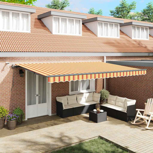 Toldo Retrátil com amarelo e laranja 500 × 300 cm tecido
