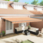 Toldo Retrátil Creme 500 × 300 cm Tecido e Metal