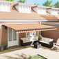 Toldo Retrátil Amarelo e Laranja 500 ×300 cm Tecido e Metal