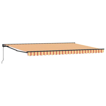 Toldo Retrátil Manual Amarelo e Laranja 500x300 cm tecido