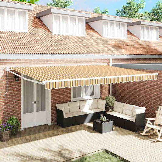 Toldo Retrátil Manual Multicolor 500 × 300 cm tecido