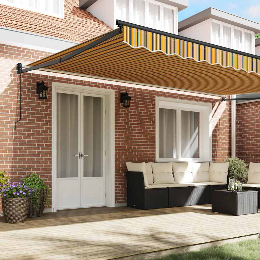 Toldo Retrátil Multicolor 500 × 300 cm Poliéster e Alumínio