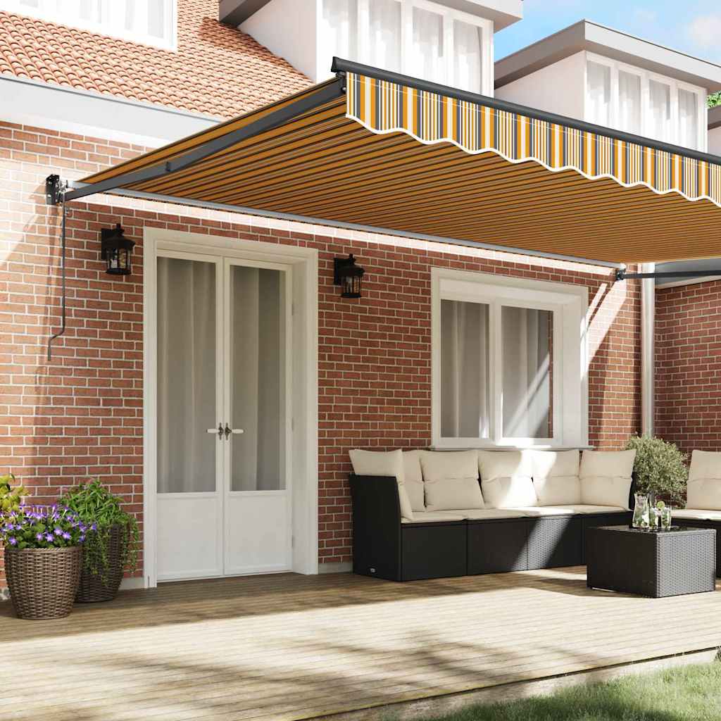 Toldo Retrátil Multicolor 500 × 300 cm Tecido e Metal