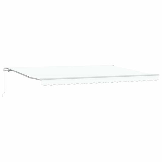 Toldo Retrátil Branco 500 × 300 cm Tecido e Metal