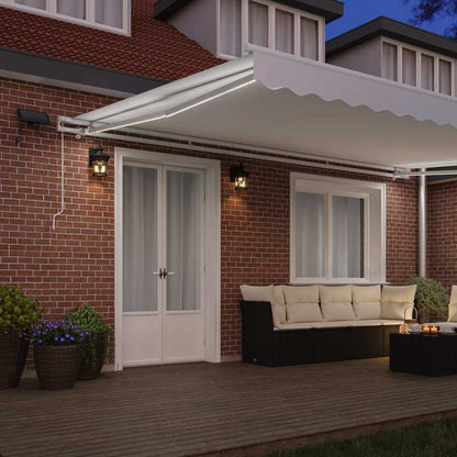 Toldo Retrátil com Manual Branco 500 ×300 cm tecido