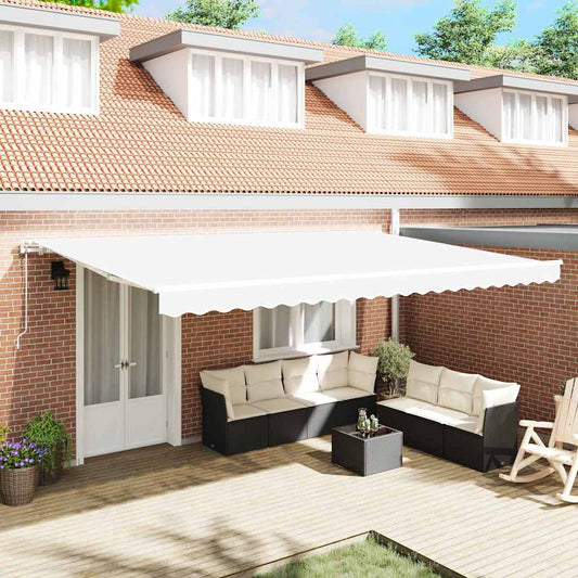 Toldo Retrátil 500 × 300 cm Branco