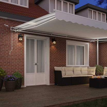 Toldo Retrátil Branco 500 × 300 cm Tecido e Metal
