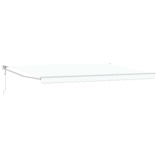 Toldo Retrátil Branco 500 × 300 cm Tecido e Metal