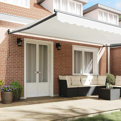 Toldo Retrátil Branco 500 × 300 cm Tecido e Metal