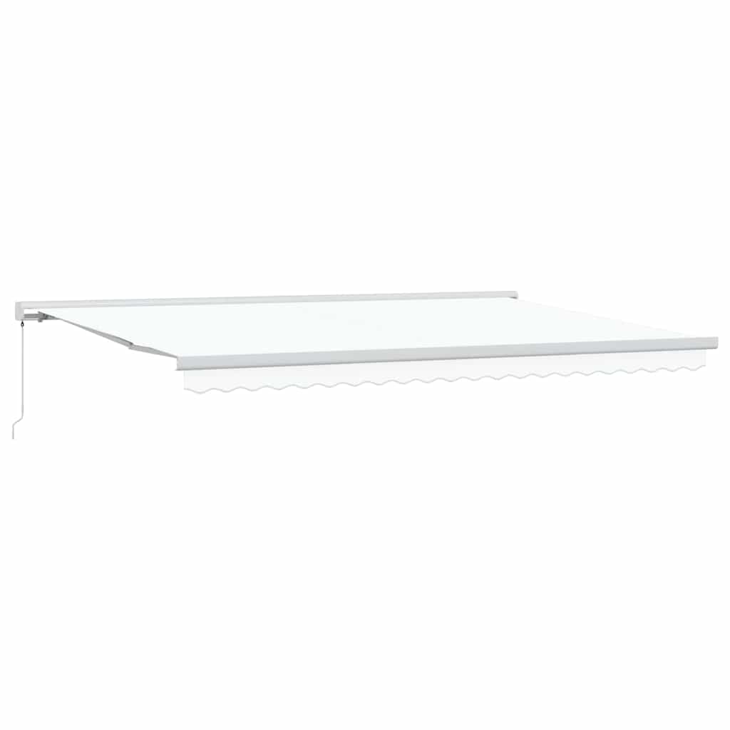 Toldo Retrátil Branco 500 ×300 cm Tecido e Metal