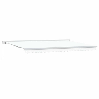 Toldo Retrátil Branco 500 ×300 cm Tecido e Metal