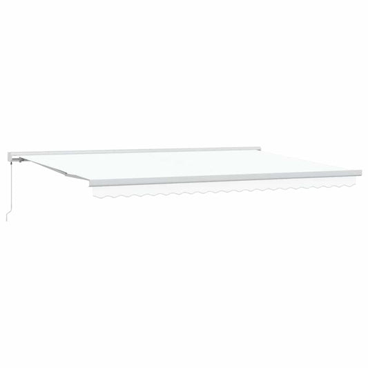 Toldo Retrátil Branco 500 ×300 cm Tecido e Metal
