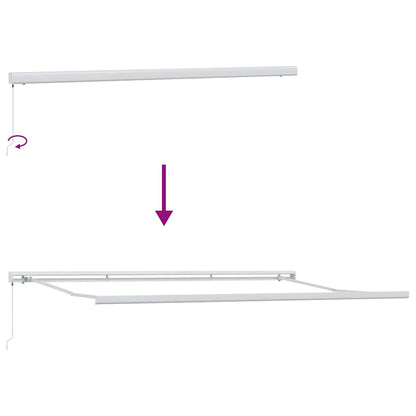 Toldo Retrátil Branco 500 ×300 cm Tecido e Metal