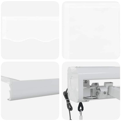 Toldo Retrátil Manual Branco 500 × 300 cm Tecido, Metal