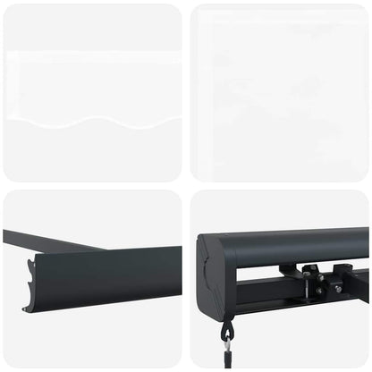 Toldo Retrátil Branco 500 ×300 cm Tecido e Metal