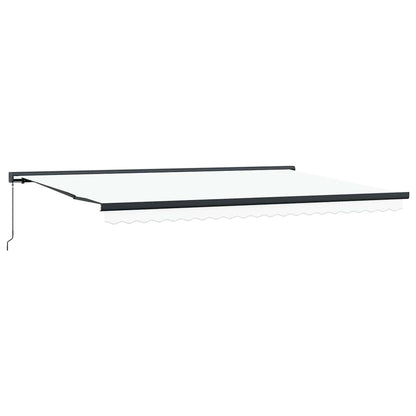 Toldo Retrátil Branco 500 ×300 cm Tecido e Metal