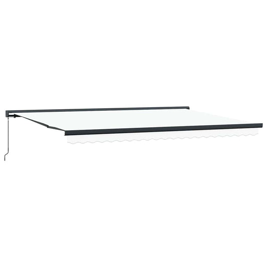 Toldo Retrátil Branco 500 ×300 cm Tecido e Metal