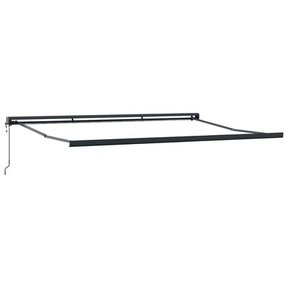 Toldo Retrátil Manual Branco 500 × 300 cm Tecido, Metal