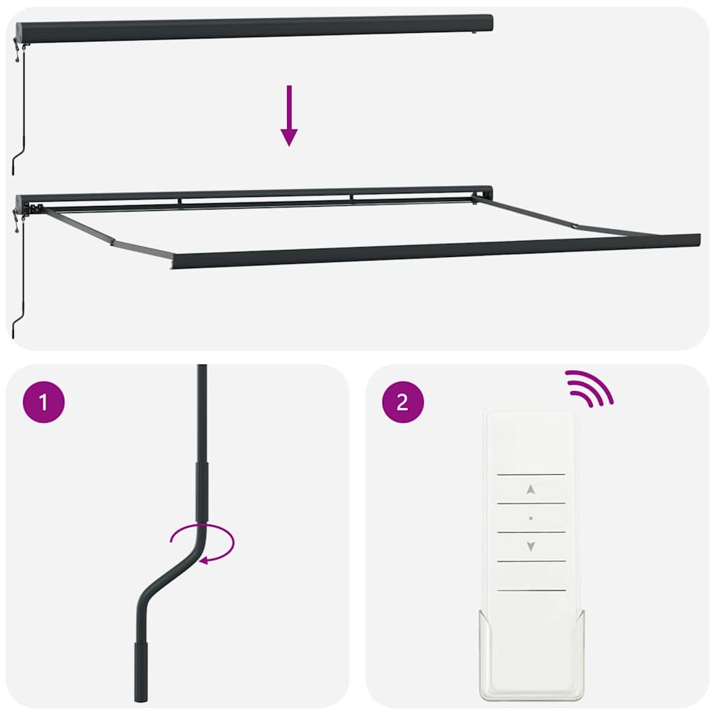Toldo Retrátil Manual Branco 500 × 300 cm Tecido, Metal