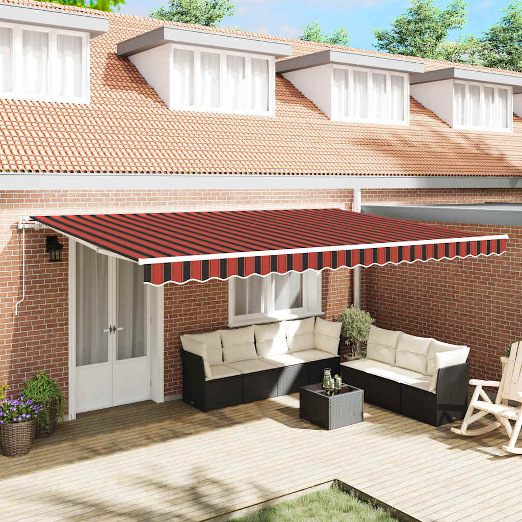Toldo Retrátil 500 × 350 cm laranja e castanho