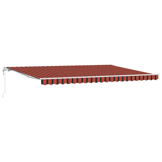 Toldo Retrátil 500 × 350 cm laranja e castanho