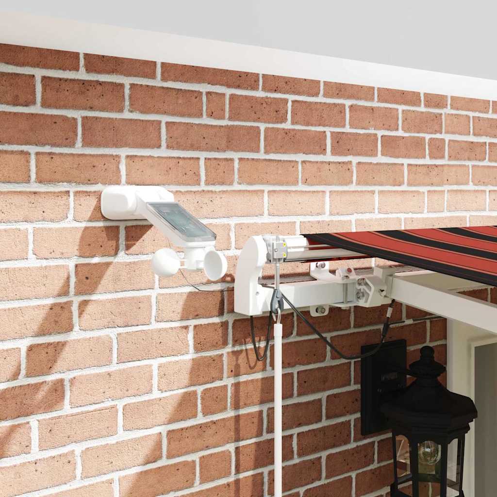 Toldo Retrátil Laranja e Marrom 500 × 350 cm Tecido e Metal