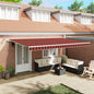 Toldo Retrátil Laranja e Marrom 500 × 350 cm Tecido e Metal