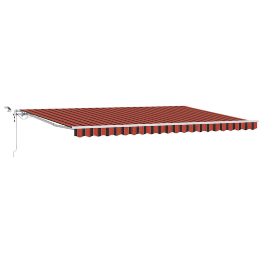 Toldo Retrátil Laranja e Marrom 500 × 350 cm Tecido e Metal