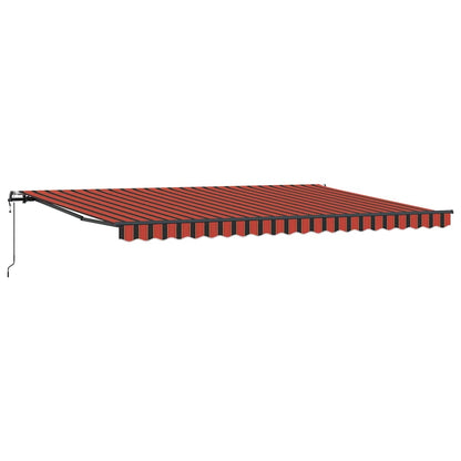 Toldo Retrátil laranja e castanho 500 ×350 cm tecido
