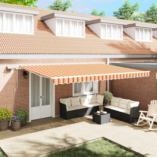 Toldo Retrátil com Manual amarelo e laranja 500 ×350 cm tecido