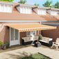 Toldo Retrátil Amarelo e Laranja 500 × 350 cm Tecido e Metal
