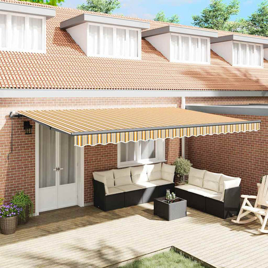 Toldo Retrátil Manual Multicolor 500 × 350 cm tecido