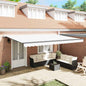 Toldo Retrátil Manual Branco 500 × 350 cm tecido