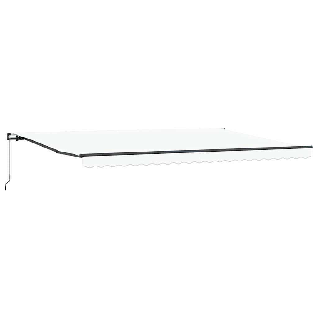 Toldo Retrátil Manual Branco 500 × 350 cm tecido